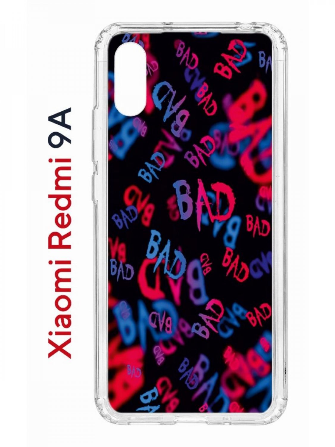 Чехол на Xiaomi Redmi 9A с принтом Kruche Print Bad,противоударный бампер,с защитой камеры