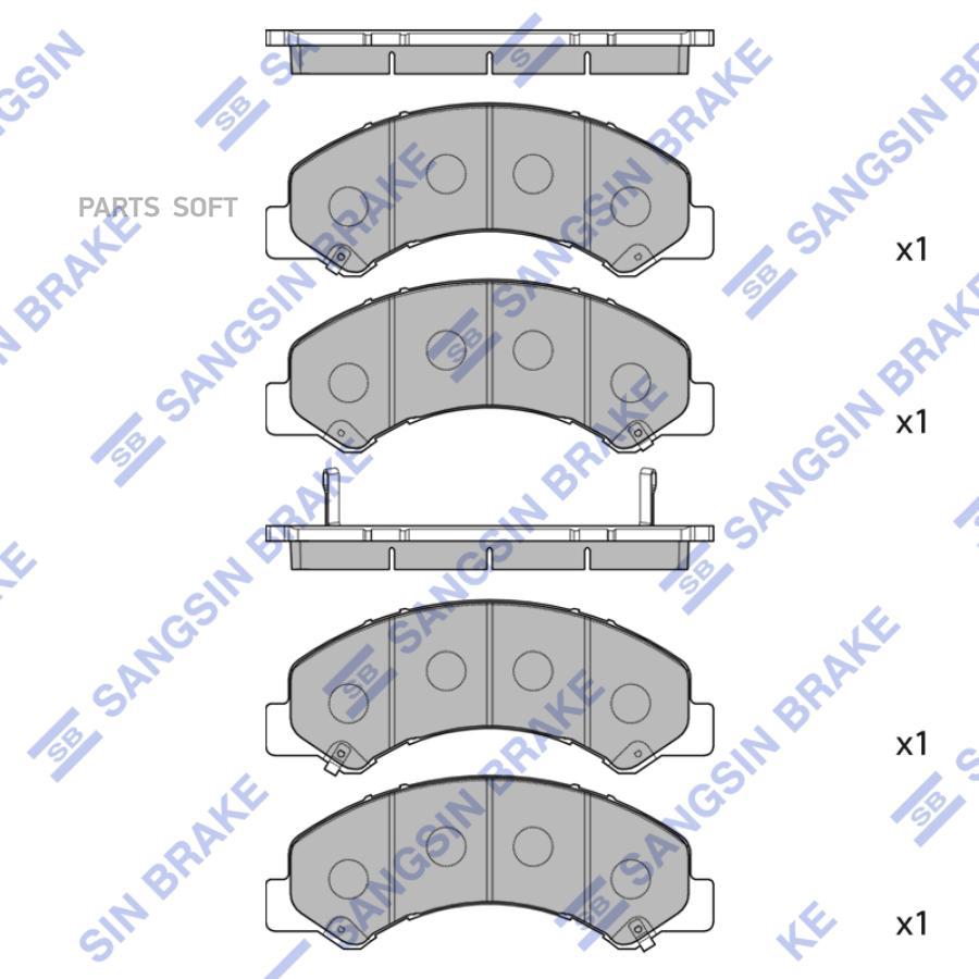 

Колодки дисковые передние \ Isuzu Commercial NPR 14> 1шт SANGSIN BRAKE SP4423 SP4423