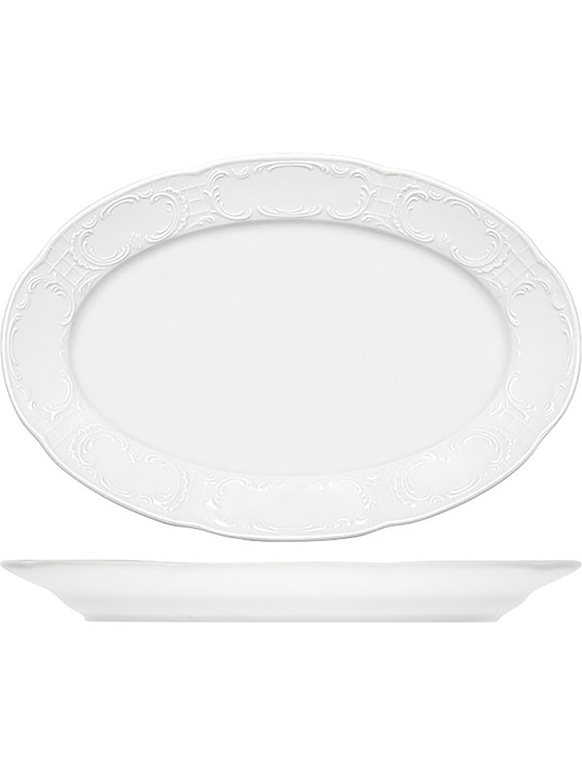 

Блюдо овальное Bauscher Mozart фарфоровое 36x24 см белое