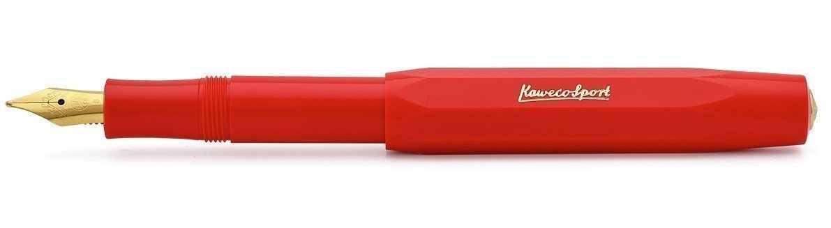 

Перьевая ручка Kaweco Classic Sport F красная корпус из пластика перо позолота