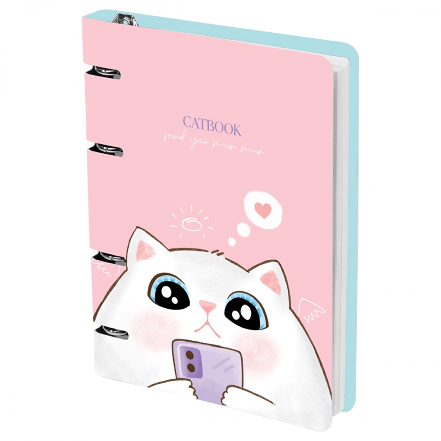 

Тетрадь на кольцах 100л, А5 MESHU Cat book, картон, выборочный УФ-лак, 10шт
