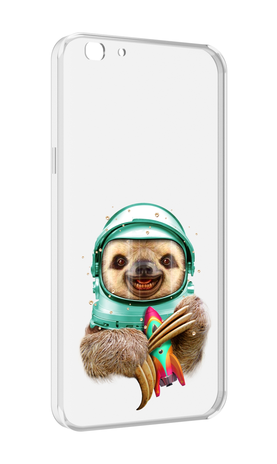 

Чехол MyPads Ленивец астронавт для Oppo A77/F3 (2017 год), Прозрачный, Tocco