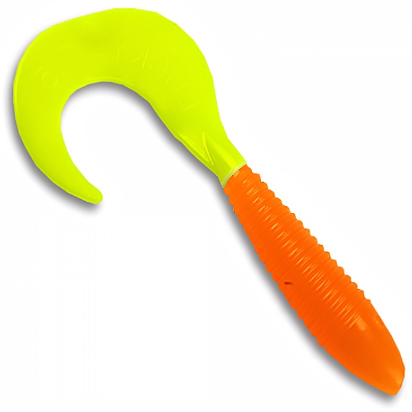 

MANNS Приманка силиконовая (мягкая) Твистер MANN'S LUCKY (MLT32085 / 3,2" / 85), Зеленый;оранжевый