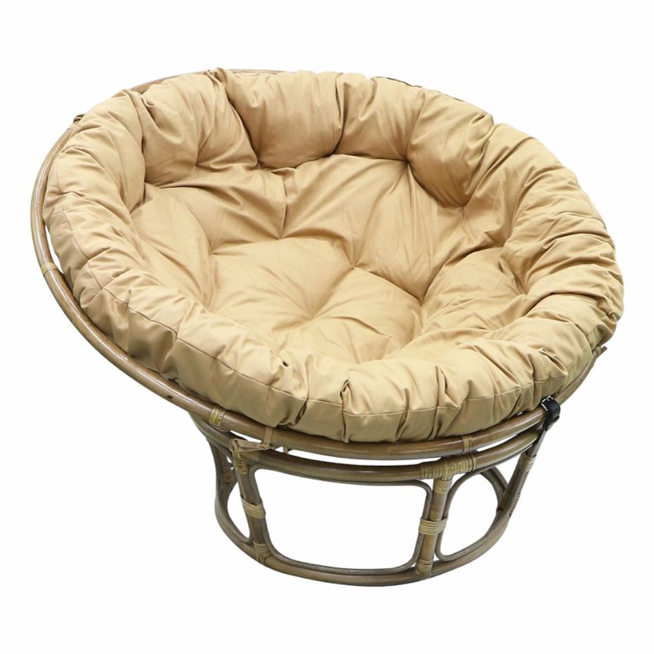 

Кресло-папасан Rattan grand brown с подушкой бежевое 110 x 60 x 110 см, Бежевый;коричневый