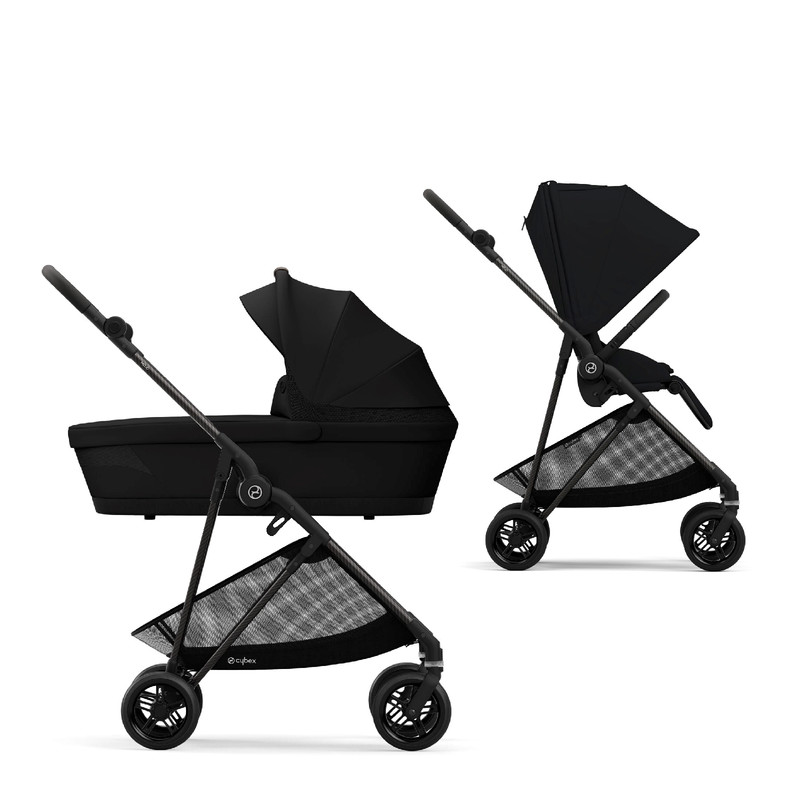 

Cybex Melio Коляска 2 в 1, рама Carbon, текстиль Deep Black без дождевика, Сy-Melio