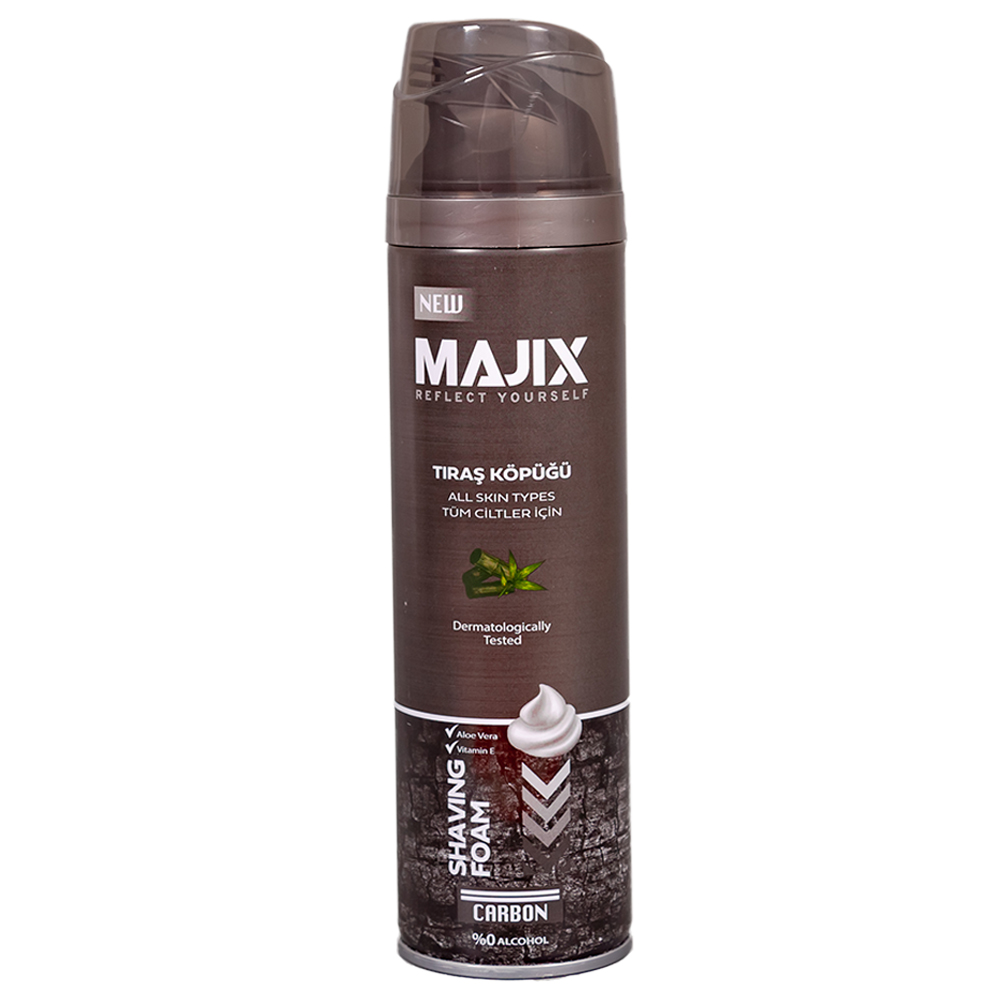 Пена для бритья Majix Carbon 200 мл регейн пена д наружн прим аэрозоль 5% 60 г 3 шт