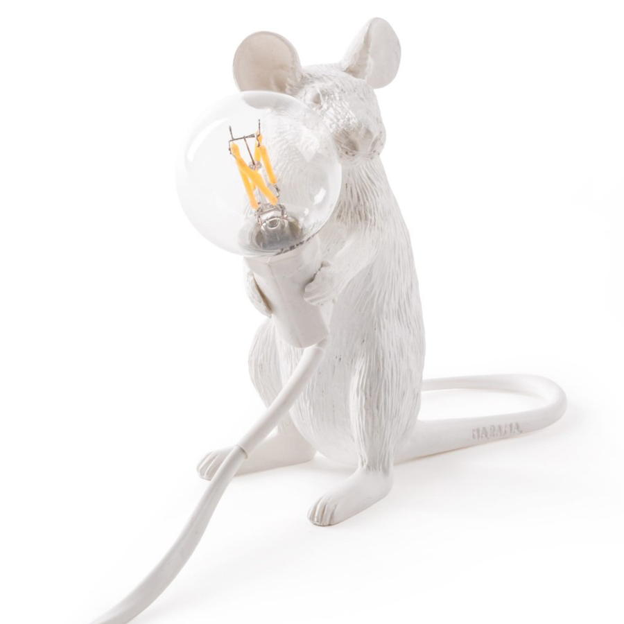 фото Светильник настольный mouse lamp sitting, белый seletti