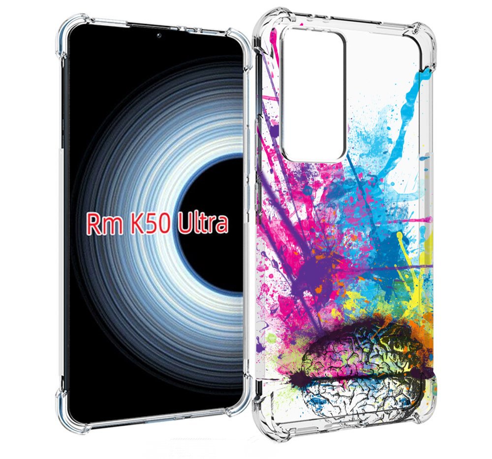

Чехол MyPads яркий красочный мозг для Xiaomi 12T / Redmi K50 Ultra, Прозрачный, Tocco