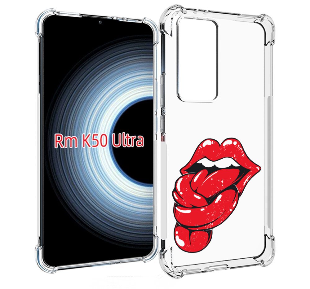 

Чехол MyPads яркие губы с языком для Xiaomi 12T / Redmi K50 Ultra, Прозрачный, Tocco