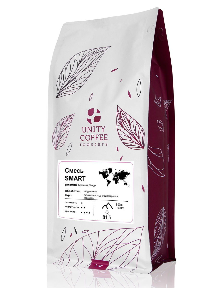 

Смесь премиальных сортов Smart кофе молотый, 1 кг / свежая обжарка, UNITY COFFEE