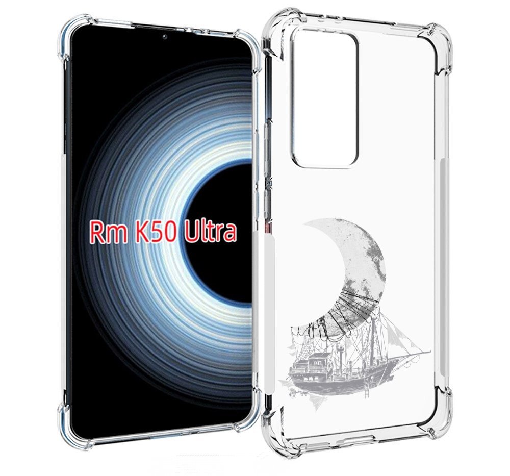 

Чехол MyPads черно белый корабль полумесяц для Xiaomi 12T / Redmi K50 Ultra, Прозрачный, Tocco