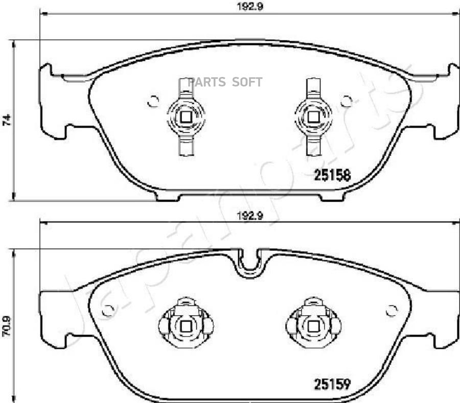 

Колодки тормозные AUDI A6 11-18/A8 3.0-4.2 1LL 09- передние JAPANPARTS PA-0925AF