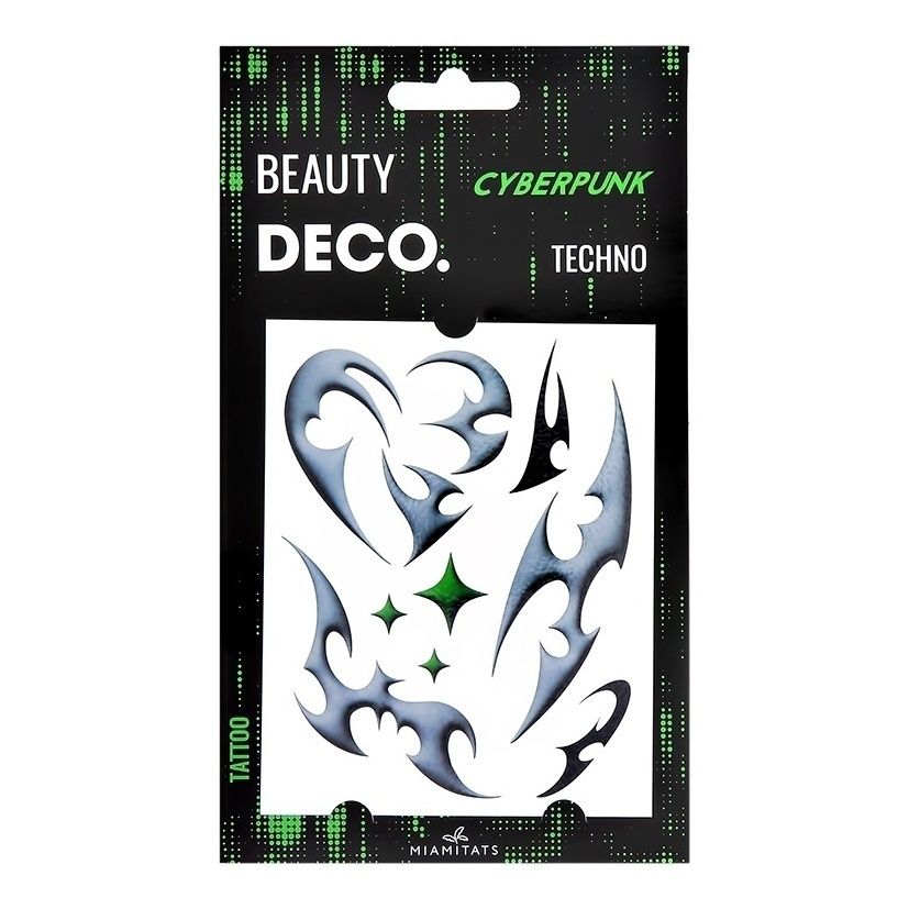 

Переводное тату Deco Cyberpunk by Miami tattoos techno, Серый;черный
