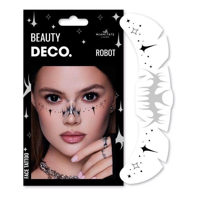 

Переводное тату Deco Cyberpunk by Miami tattoos robot techno, Серый;черный