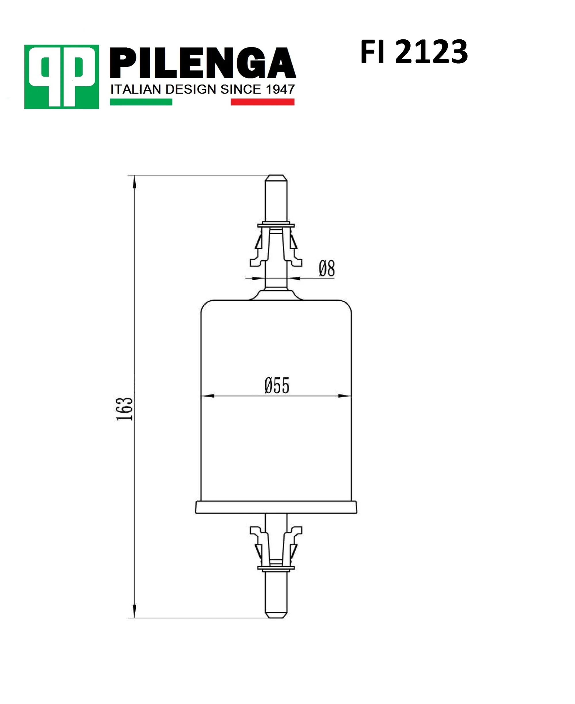 Фильтр Топливный На Инжектор Ваз 2110 Н/Образца, 2123 На Защелке Pilenga PILENGA