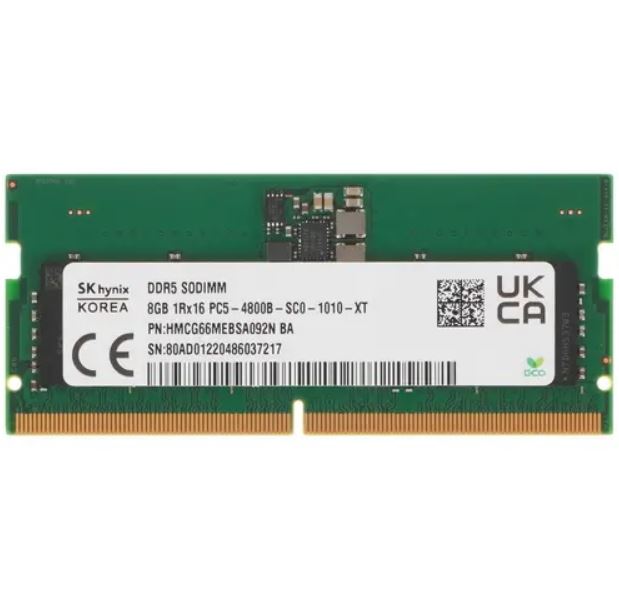 

Оперативная память Hynix Original 8Gb DDR5 4800MHz SO-DIMM (HMCG66MEBSA092N)