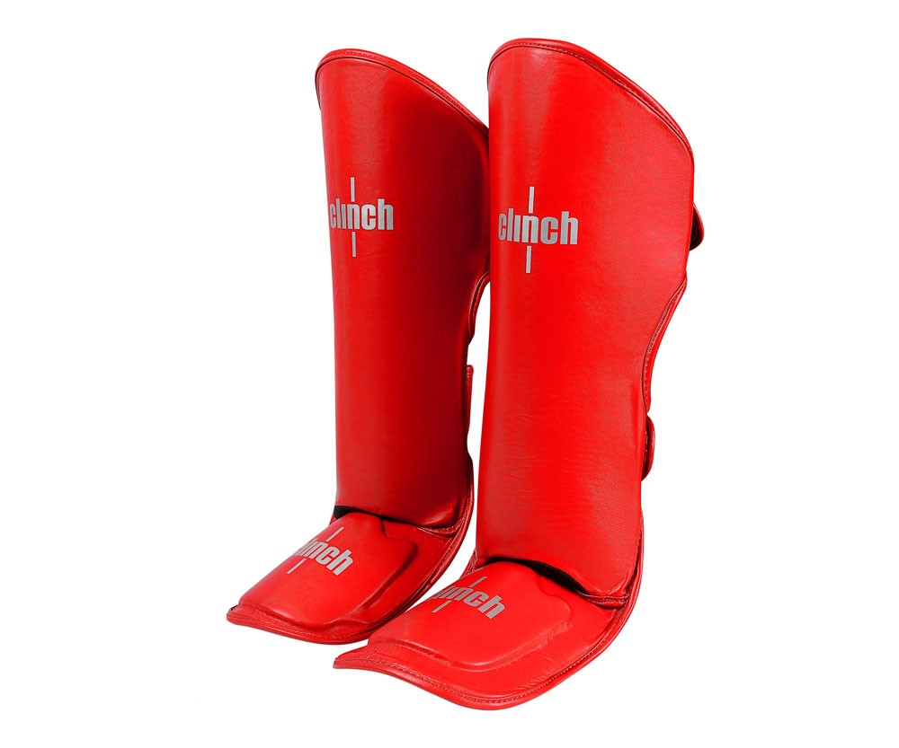 Защита голени и стопы Clinch Shin Instep Guard Kick красная, размер XL, 1 пара