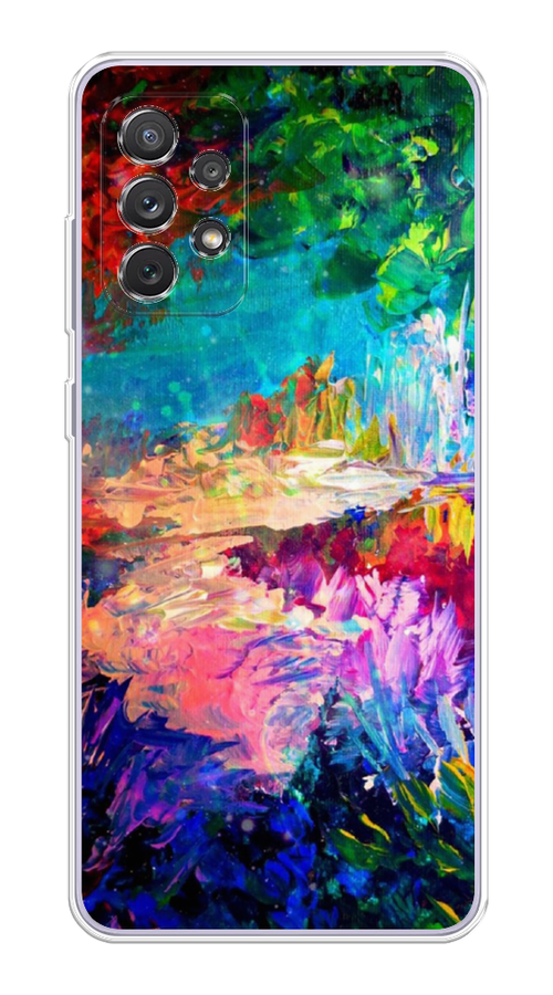 

Чехол на Samsung Galaxy A73 "Лес-гуашь", Синий;розовый;зеленый, 2104650-4