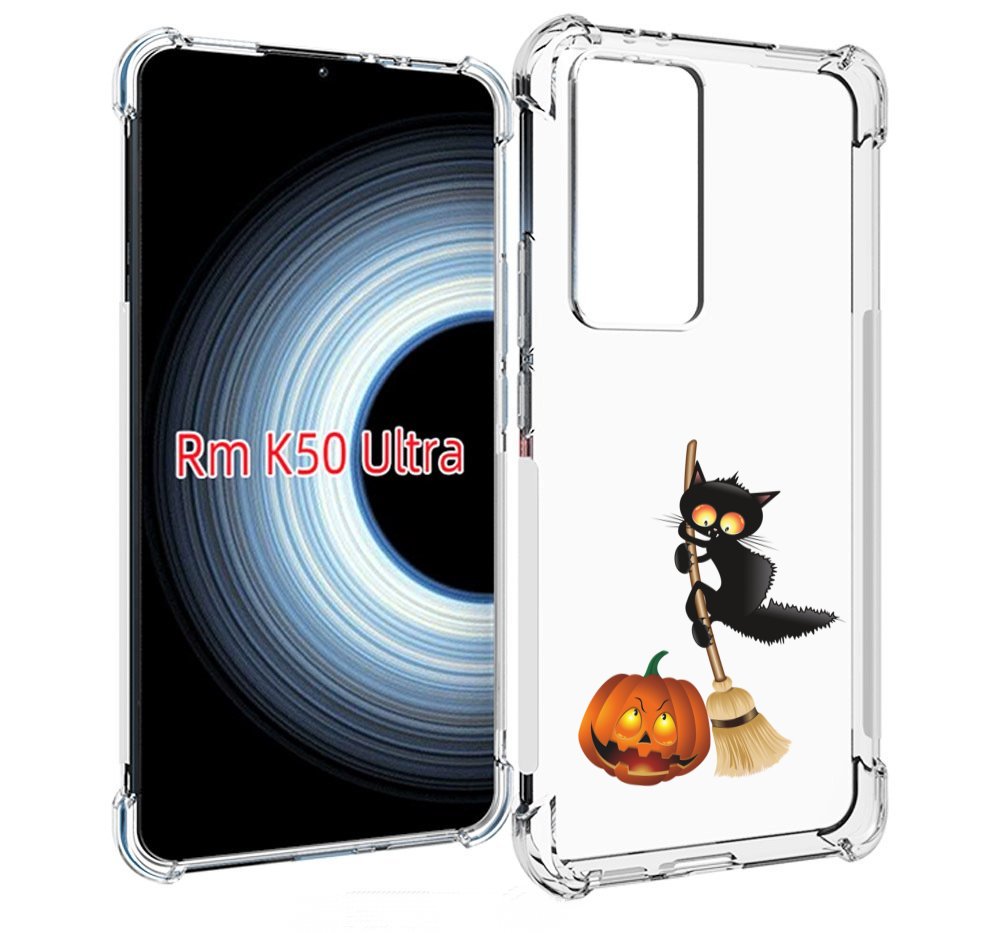 

Чехол MyPads хэлуинский котик для Xiaomi 12T / Redmi K50 Ultra, Прозрачный, Tocco
