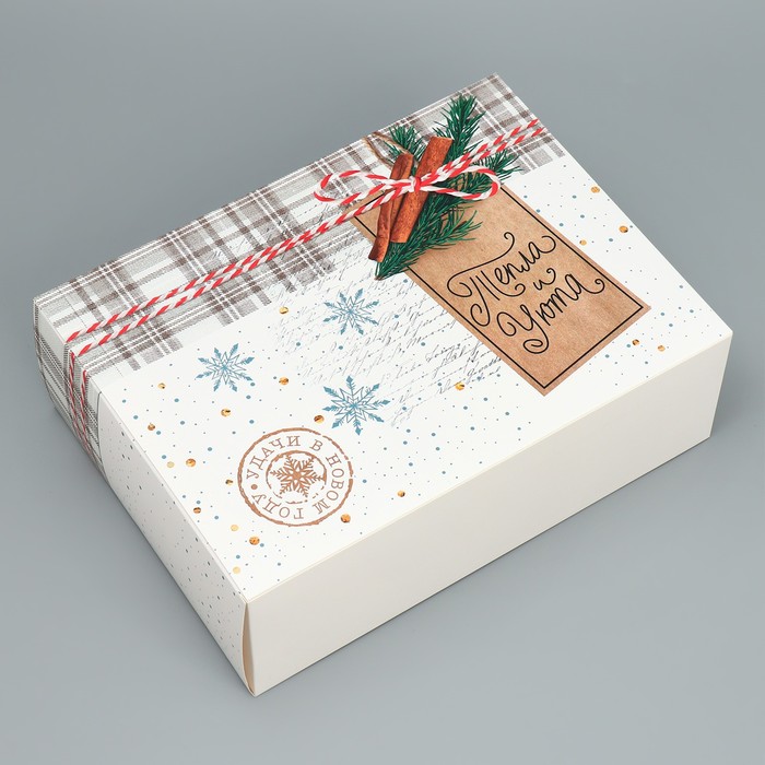 

Коробка складная Дарите Счастье Тепла и уюта 22 x 30 x 10 см, Белый