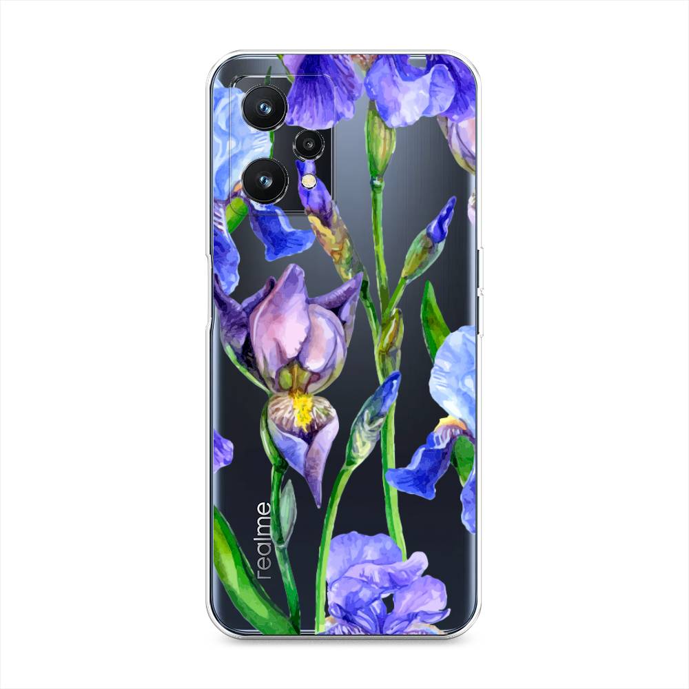 

Силиконовый чехол "Синие ирисы" на Realme 9 5G, Синий;прозрачный