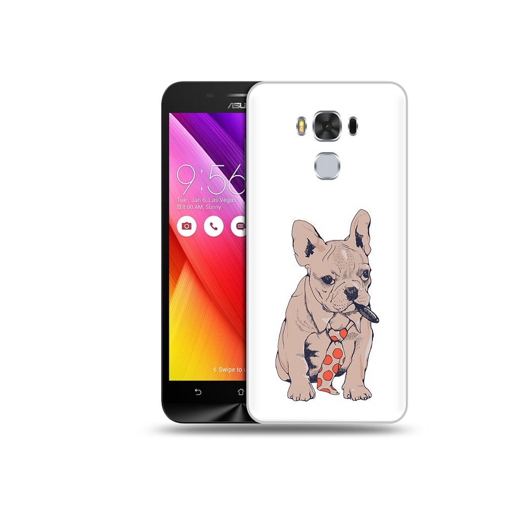 

Чехол MyPads Tocco для Asus ZenFone 3 бульдог с сигарой (PT49951.654.250), Прозрачный, Tocco