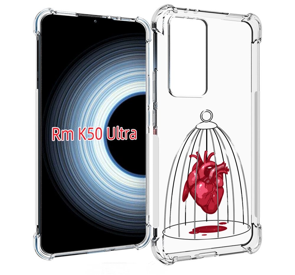 

Чехол MyPads сердце в клетке для Xiaomi 12T / Redmi K50 Ultra, Прозрачный, Tocco