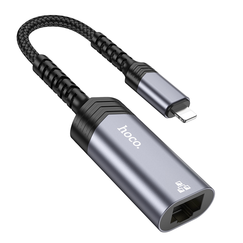 

Переходник HOCO UA26 Lightning - RJ45, Серый, UA26