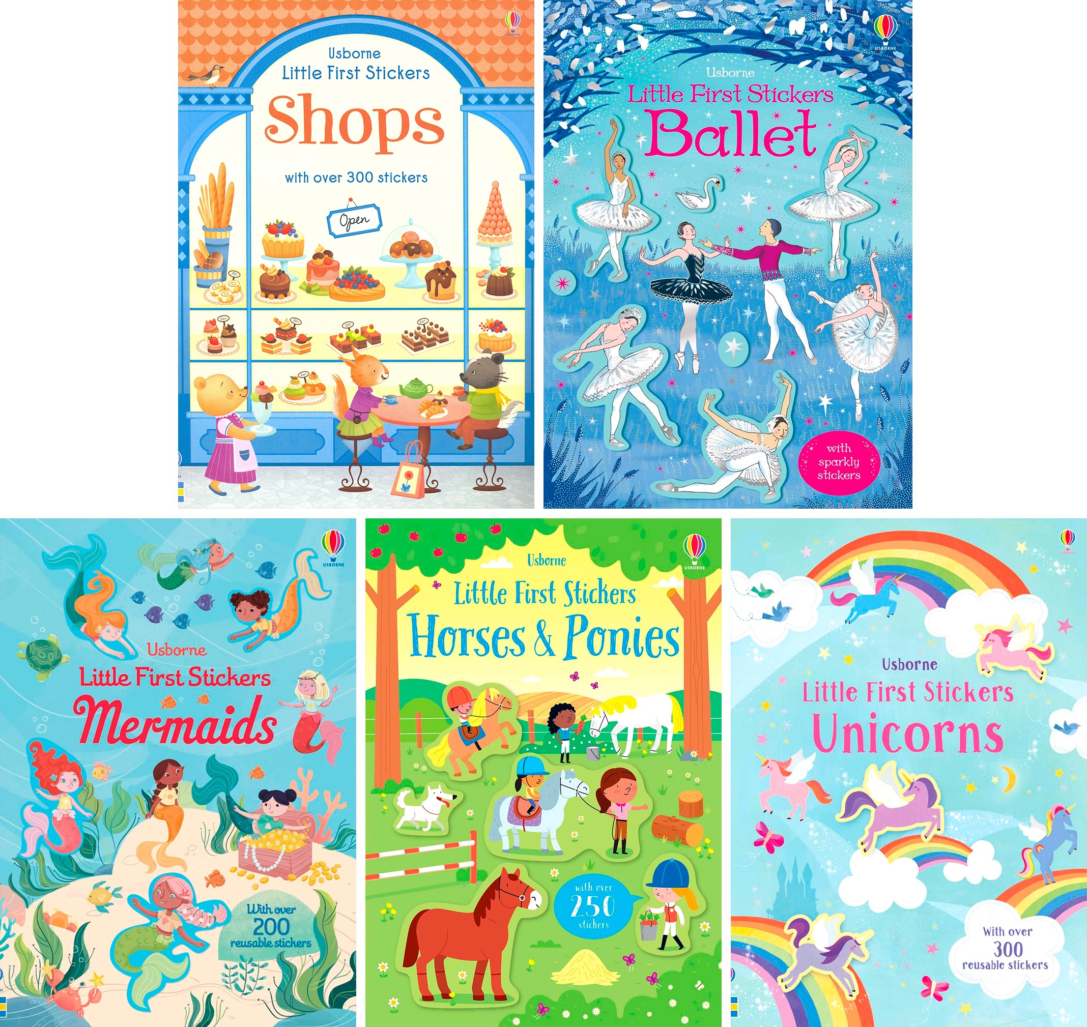

Usborne Набор книг на английском с наклейками для девочек