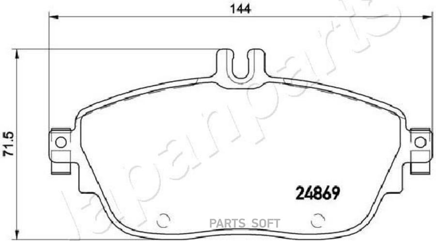 

Колодки тормозные MERCEDES AW176 12-/BW246 11- передние L 144мм 1шт JAPANPARTS PA-0503AF