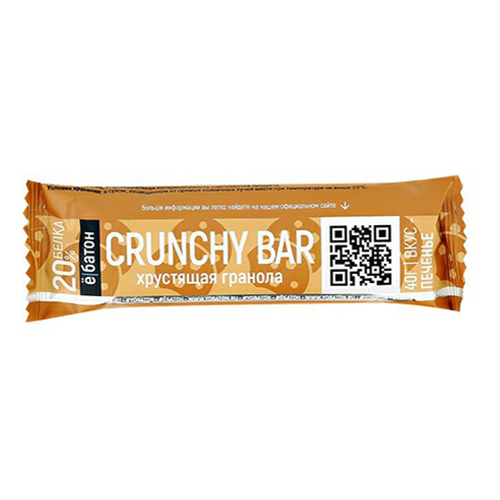 

Батончик Ёбатон Crunchy Bar протеиновый глазированный со вкусом печенья 40 г