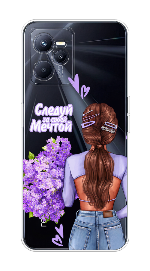 

Чехол на Realme C35 "Следуй за своей мечтой", Фиолетовый;коричневый, 259250-1