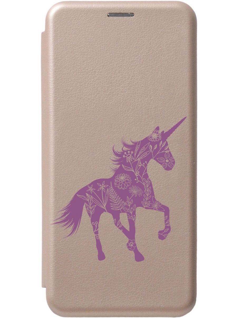 

Чехол-книжка на Tecno Spark 10C "Floral Unicorn" золотой, Золотистый;фиолетовый, 159591