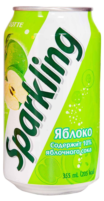 Газированный напиток Lotte Sparkling Яблоко 0,355 л