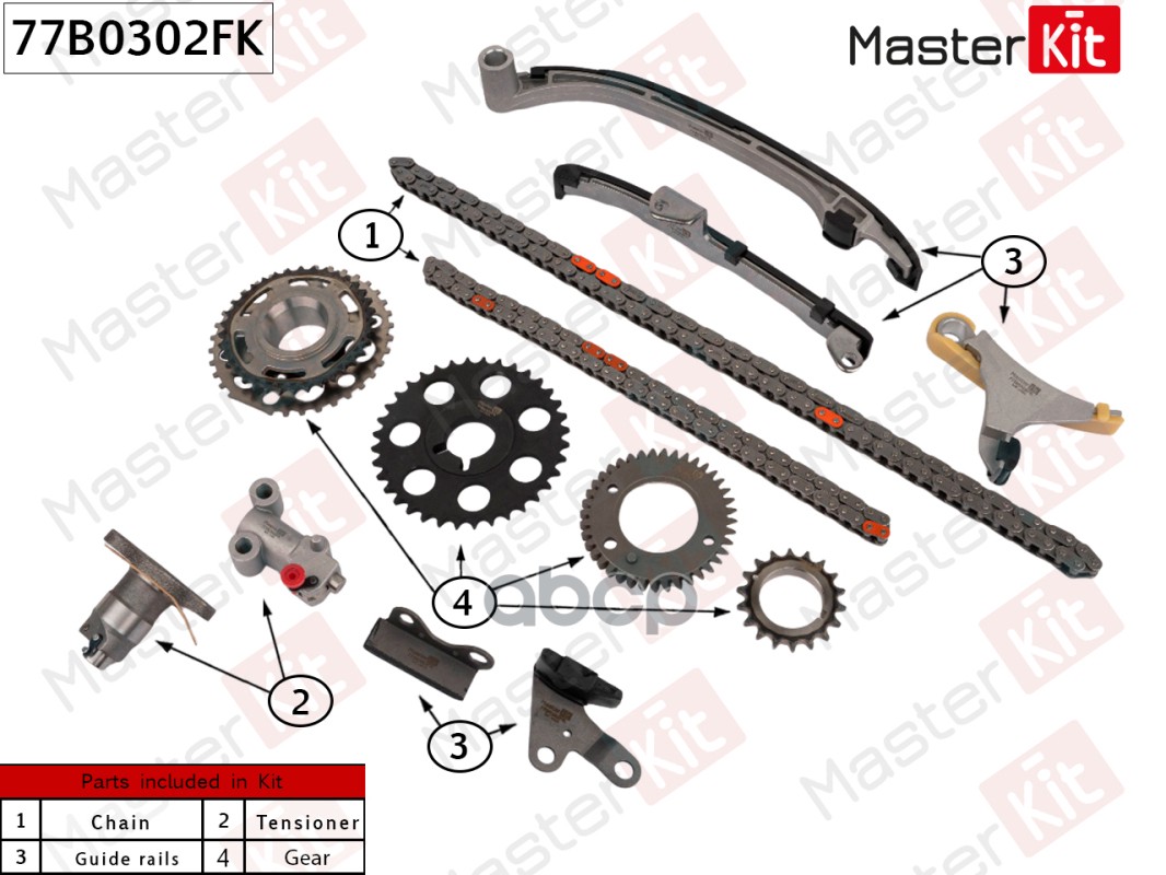 

Комплект Цепи Грм MASTERKIT 77B0302FK
