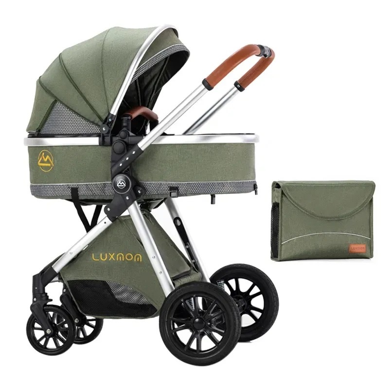

Коляска детская LUXMOM V9, трансформер 2 в 1 для новорожденных и детей до 3-х лет, Оливка, v921