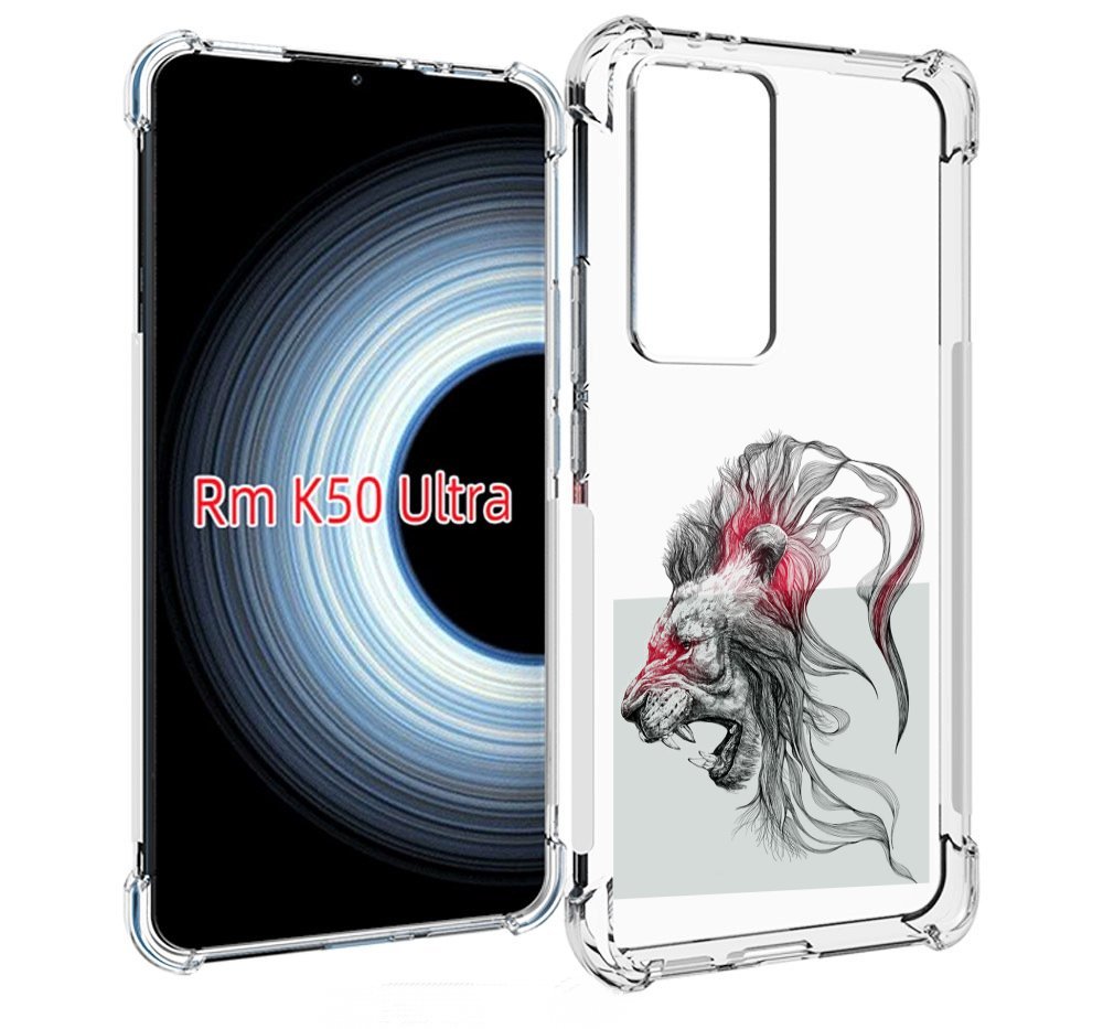 

Чехол MyPads разъяренный лев для Xiaomi 12T / Redmi K50 Ultra, Прозрачный, Tocco