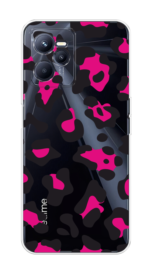

Чехол на Realme C35 "Pink cow spots", Черный;розовый, 259250-1