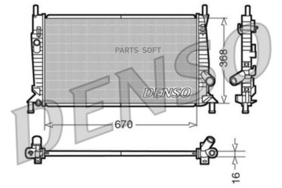 Радиатор [670x368] Denso DRM10075