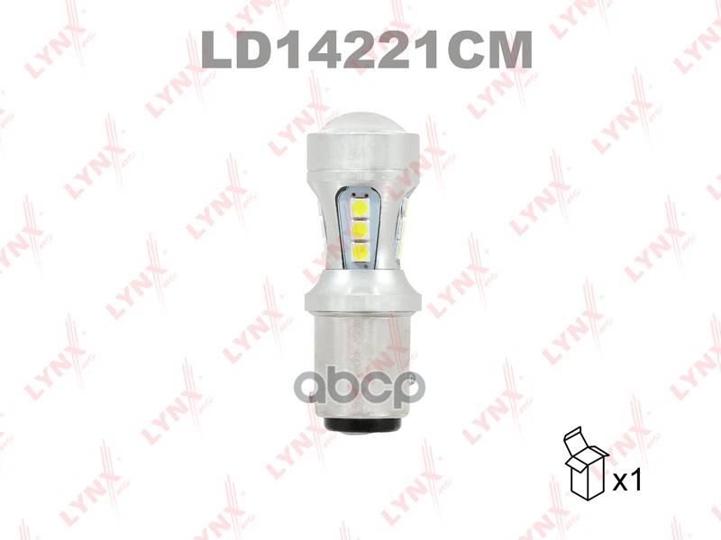 Лампа светодиодная LED P21/5W S25 12V BAY15d 7100K Canbus LYNXauto ld14221cm