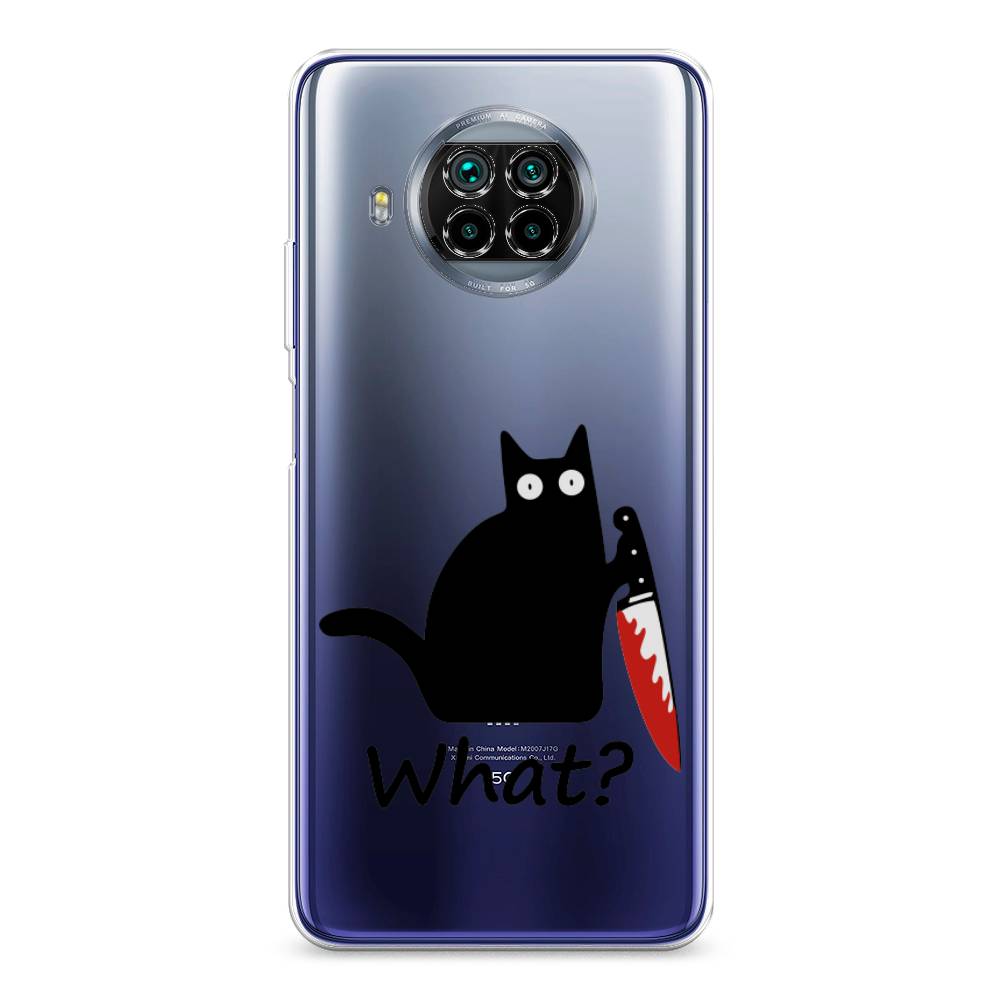

Чехол на Xiaomi Mi 10T Lite "Котик с ножом", Черный;красный, 39150-6