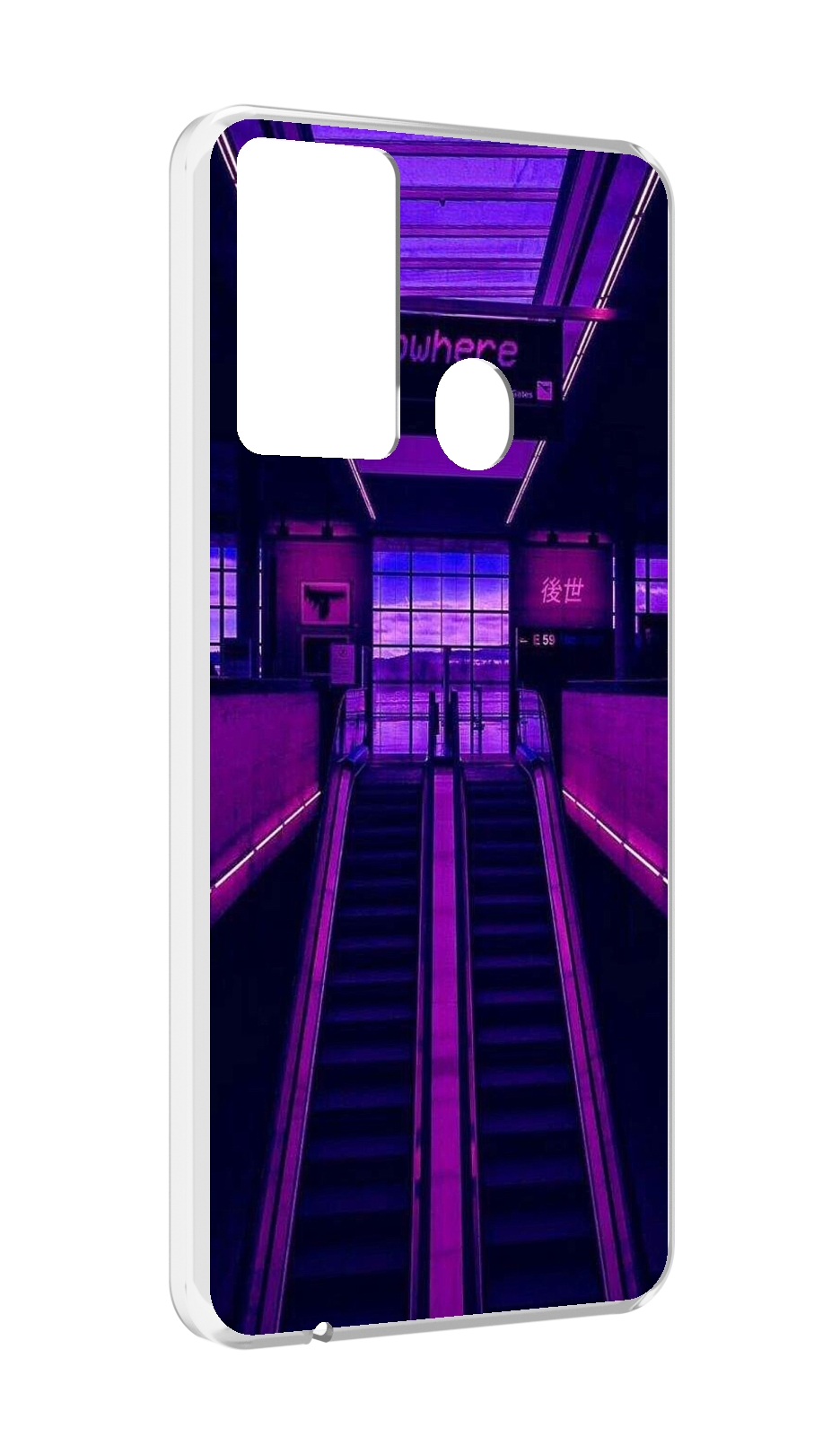 

Чехол MyPads фиолетовый эскалатор для Itel P37/Itel Vision 2S, Прозрачный, Tocco