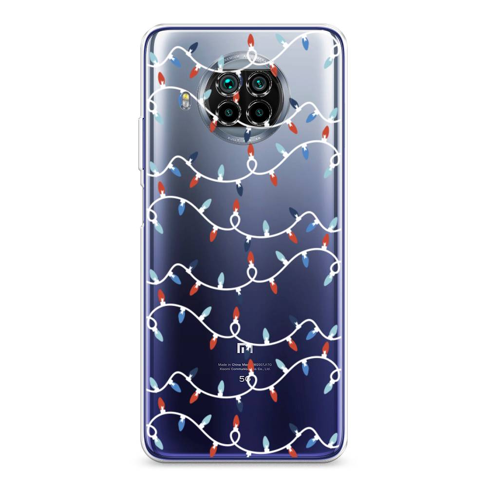 

Чехол на Xiaomi Mi 10T Lite "Разноцветная гирлянда", Белый;красный;синий, 39150-5