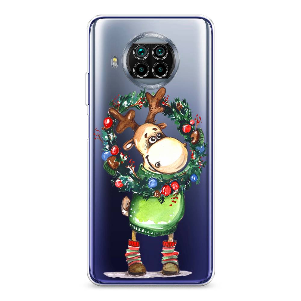 

Чехол на Xiaomi Mi 10T Lite "Олень с новогодним венком", 39150-4