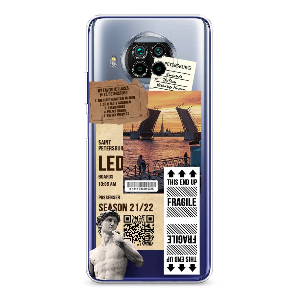 

Чехол на Xiaomi Mi 10T Lite "Санкт-Петербург коллаж", Коричневый;бежевый;белый, 39150-6