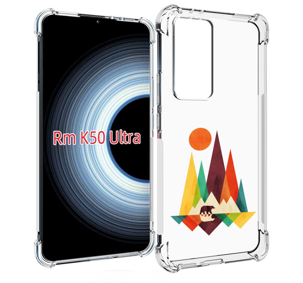 Чехол MyPads нарисованные горы с медведем для Xiaomi 12T / Redmi K50 Ultra