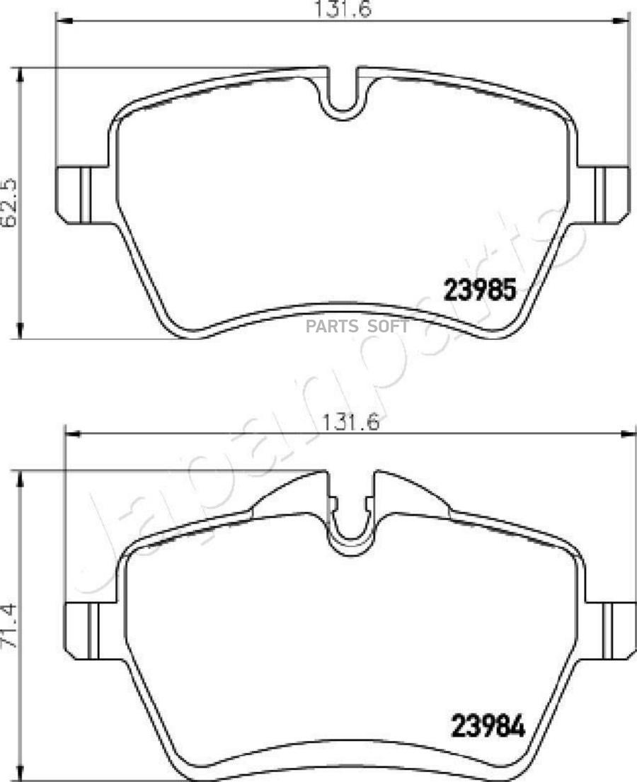 

Колодки тормозные MINI ONE/COOPER 1.6 03- передние 1шт JAPANPARTS PA-0136AF