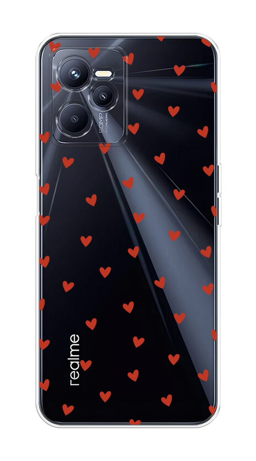 

Чехол на Realme C35 "Red hearts", Красный;прозрачный, 259250-1