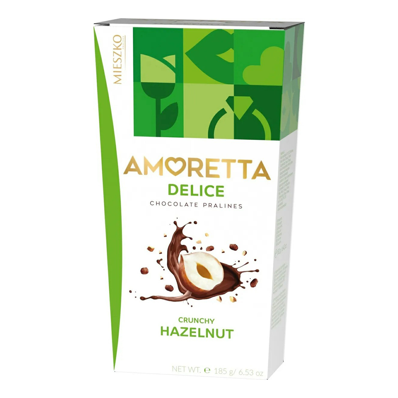 

Конфеты шоколадные Mieszko Amoretta Delice с цельным лесным орехом 185 г