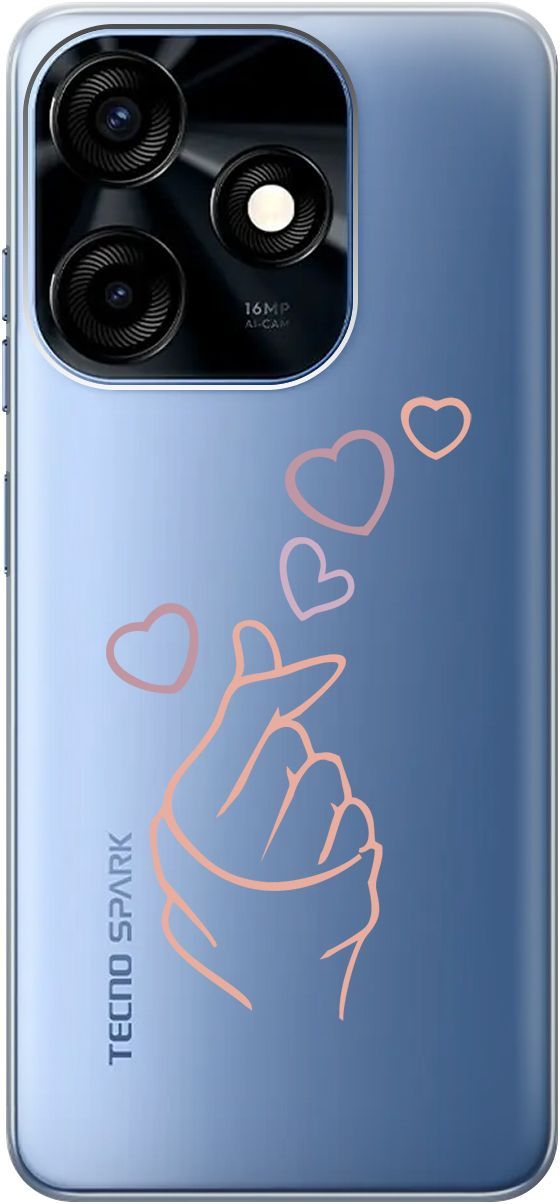 

Силиконовый чехол на Tecno Spark 10C "K-Heart" прозрачный, Прозрачный;розовый, 159587